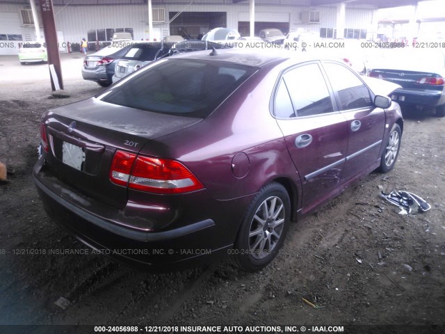 YS3FD49Y441015852 - 2004 SAAB 9-3 ARC MAROON photo 4