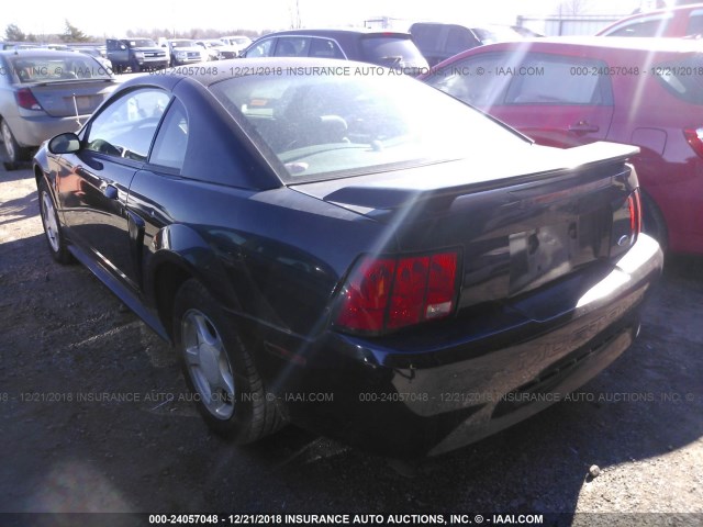 1FAFP40442F200353 - 2002 FORD MUSTANG BLACK photo 3