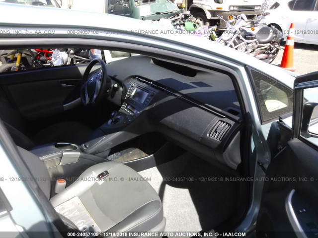 JTDKN3DU0F1892424 - 2015 TOYOTA PRIUS BLUE photo 5