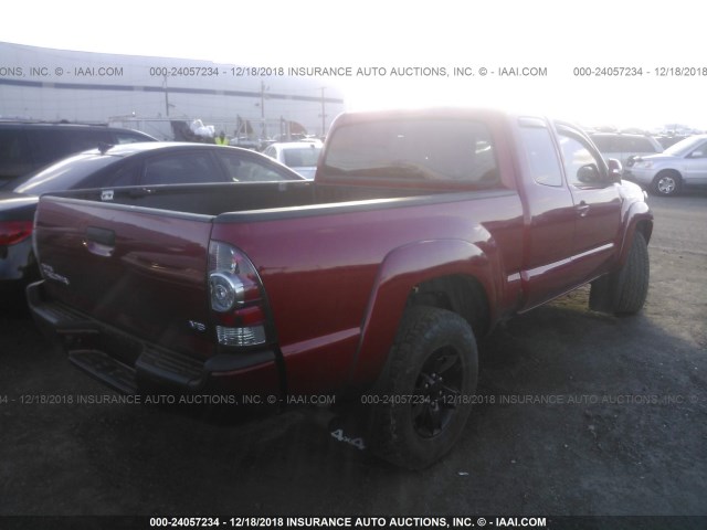 5TFUU4EN0FX126330 - 2015 TOYOTA TACOMA ACCESS CAB/TRD PRO RED photo 4