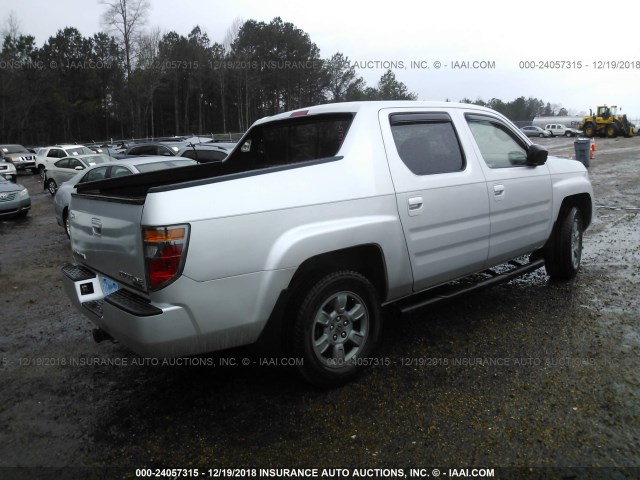 2HJYK16358H537521 - 2008 HONDA RIDGELINE SILVER photo 4