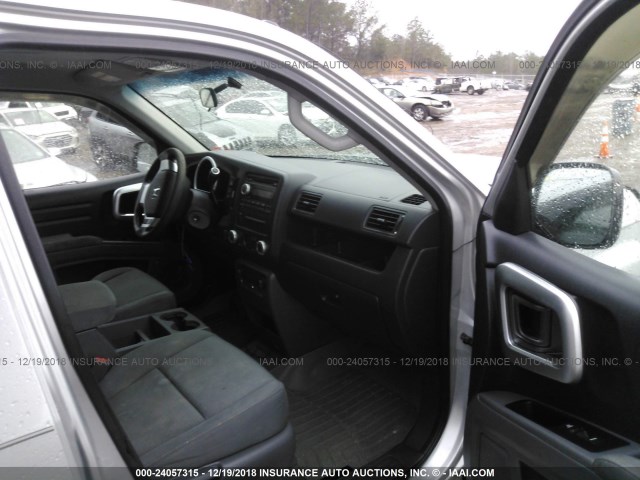 2HJYK16358H537521 - 2008 HONDA RIDGELINE SILVER photo 5