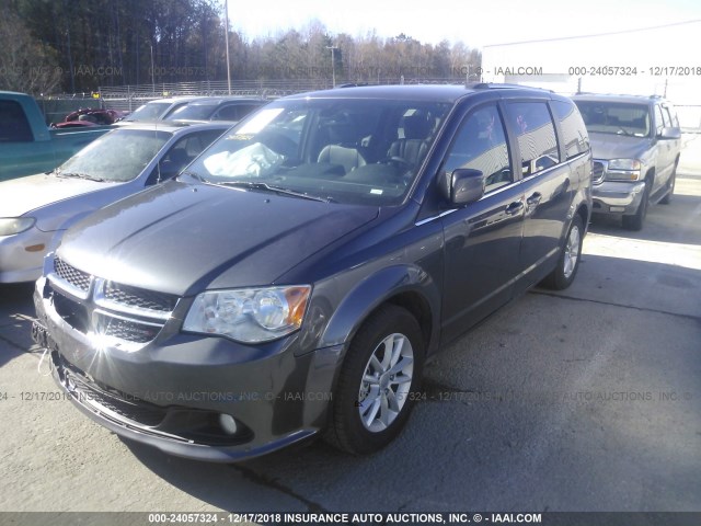 2C4RDGCG8JR361190 - 2018 DODGE GRAND CARAVAN SXT GRAY photo 2