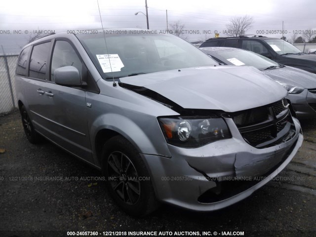 2C4RDGCGXER275739 - 2014 DODGE GRAND CARAVAN SXT SILVER photo 1