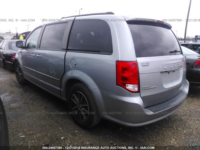 2C4RDGCGXER275739 - 2014 DODGE GRAND CARAVAN SXT SILVER photo 3