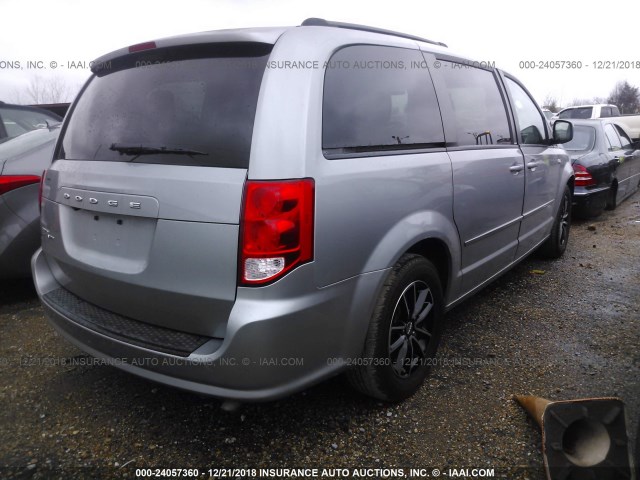 2C4RDGCGXER275739 - 2014 DODGE GRAND CARAVAN SXT SILVER photo 4