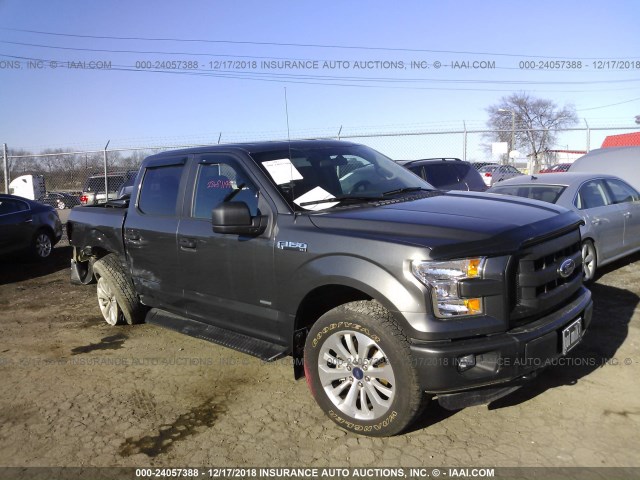 1FTEW1EP8GKE21236 - 2016 FORD F150 SUPERCREW GRAY photo 1