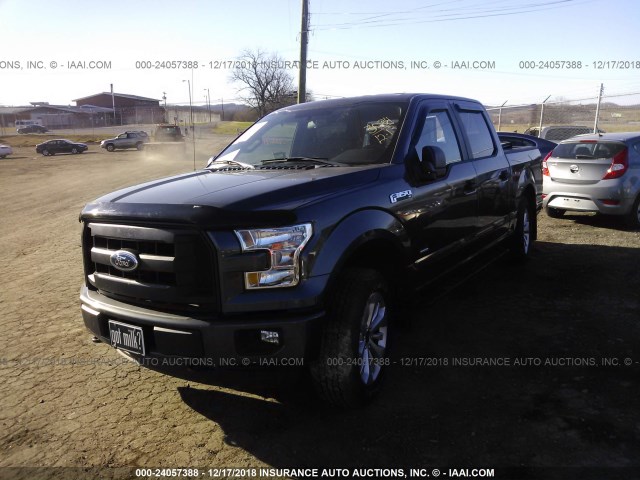 1FTEW1EP8GKE21236 - 2016 FORD F150 SUPERCREW GRAY photo 2