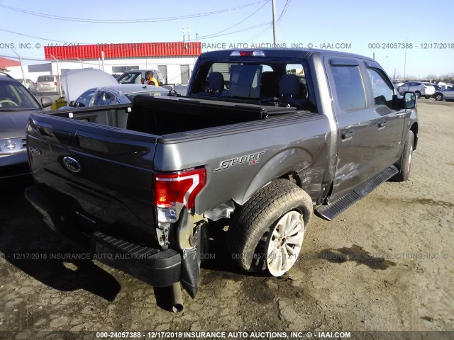 1FTEW1EP8GKE21236 - 2016 FORD F150 SUPERCREW GRAY photo 4