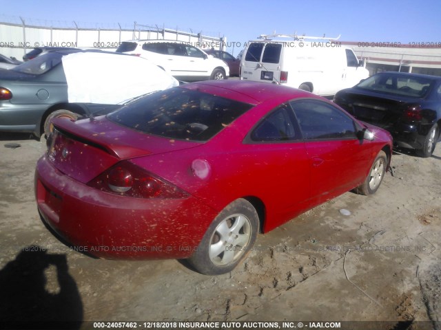 1ZWFT6033Y5603157 - 2000 MERCURY COUGAR I4 RED photo 4