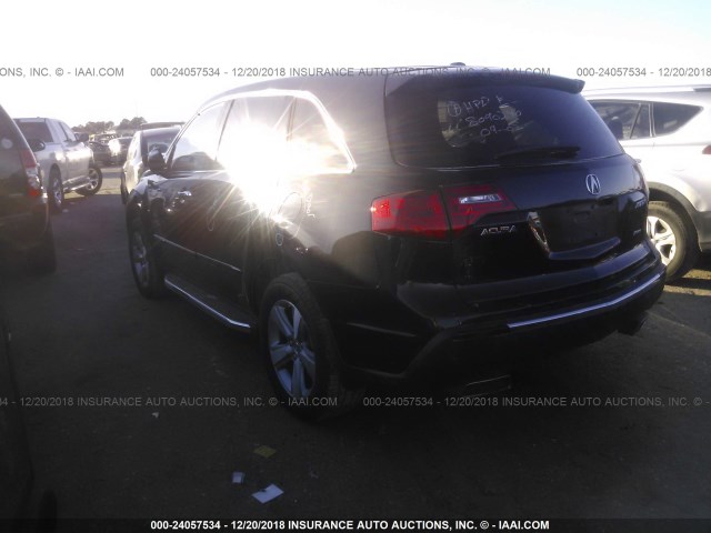 2HNYD2H47BH542389 - 2011 ACURA MDX TECHNOLOGY BLACK photo 3