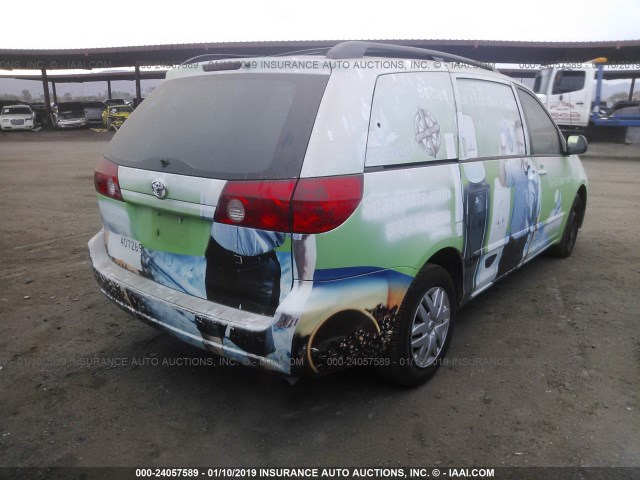 5TDZK23C97S090078 - 2007 TOYOTA SIENNA CE/LE WHITE photo 4