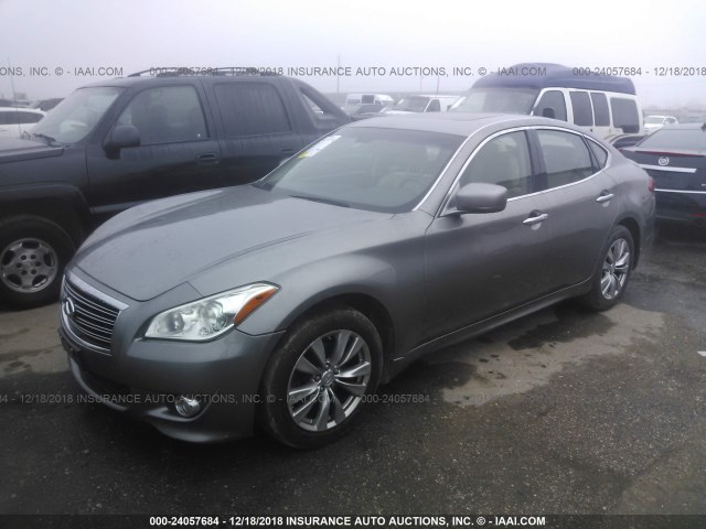 JN1BY1AR0CM390201 - 2012 INFINITI M37 X GRAY photo 2