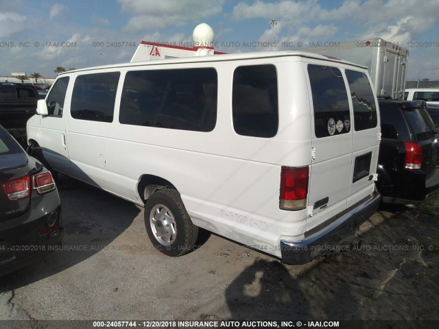 1FBSS31L77DA55341 - 2007 FORD ECONOLINE E350 SUPER DUTY WAGON WHITE photo 3