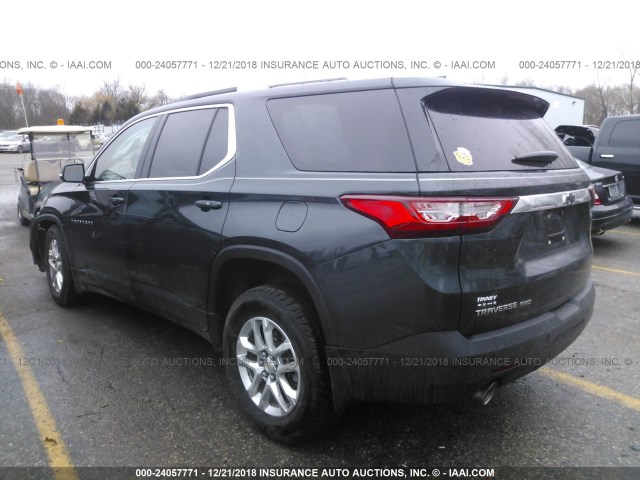 1GNEVGKW7JJ252736 - 2018 CHEVROLET TRAVERSE LT GRAY photo 3