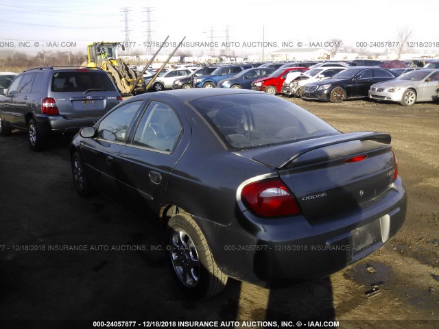 1B3ES56CX4D585491 - 2004 DODGE NEON SXT GRAY photo 3