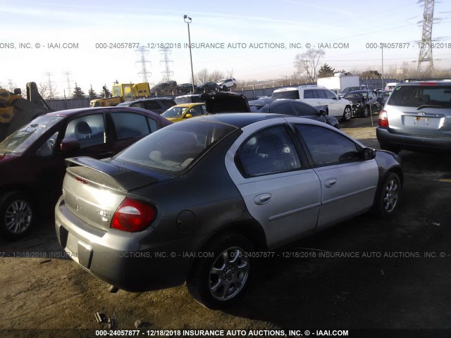 1B3ES56CX4D585491 - 2004 DODGE NEON SXT GRAY photo 4