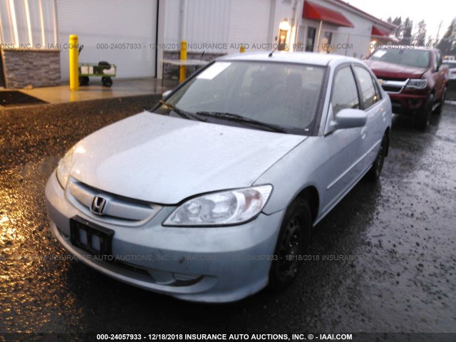 JHMES96614S003255 - 2004 HONDA CIVIC HYBRID BLUE photo 2