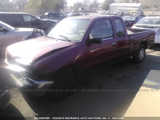 4TAVL52N6VZ318903 - 1997 TOYOTA TACOMA XTRACAB BURGUNDY photo 2