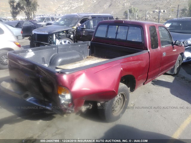 4TAVL52N6VZ318903 - 1997 TOYOTA TACOMA XTRACAB BURGUNDY photo 4