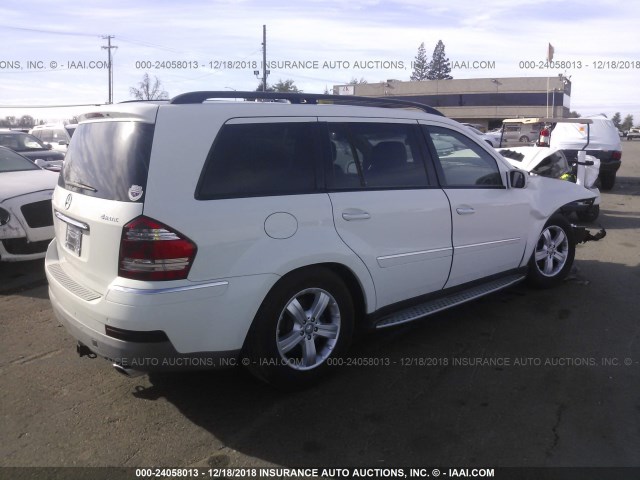 4JGBF71E98A359973 - 2008 MERCEDES-BENZ GL 450 4MATIC WHITE photo 4