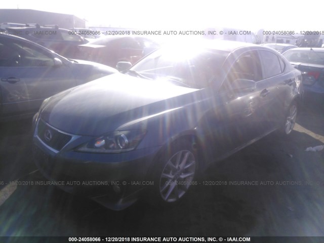 JTHCF5C28C5058045 - 2012 LEXUS IS 250 GRAY photo 2