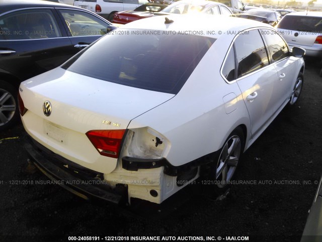 1VWBT7A32FC006226 - 2015 VOLKSWAGEN PASSAT SE WHITE photo 4