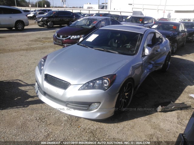 KMHHU6KH2CU078964 - 2012 HYUNDAI GENESIS COUPE 3.8L SILVER photo 2