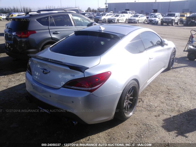 KMHHU6KH2CU078964 - 2012 HYUNDAI GENESIS COUPE 3.8L SILVER photo 4