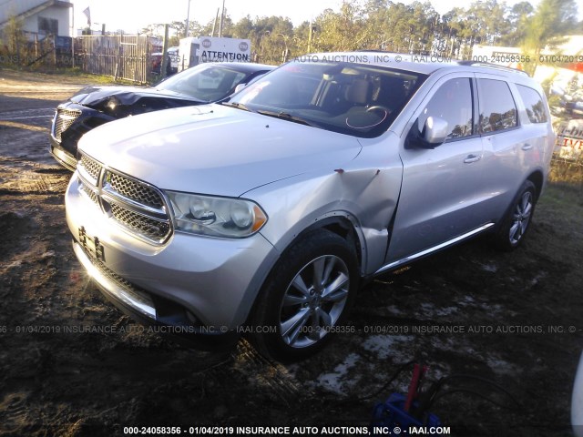 1D4RD4GG8BC630066 - 2011 DODGE DURANGO CREW SILVER photo 2