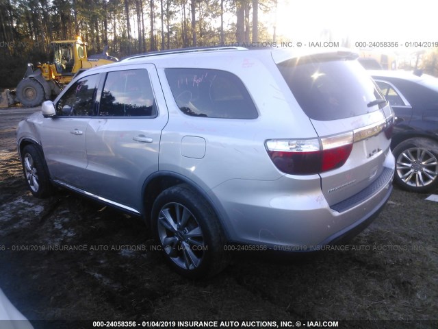 1D4RD4GG8BC630066 - 2011 DODGE DURANGO CREW SILVER photo 3