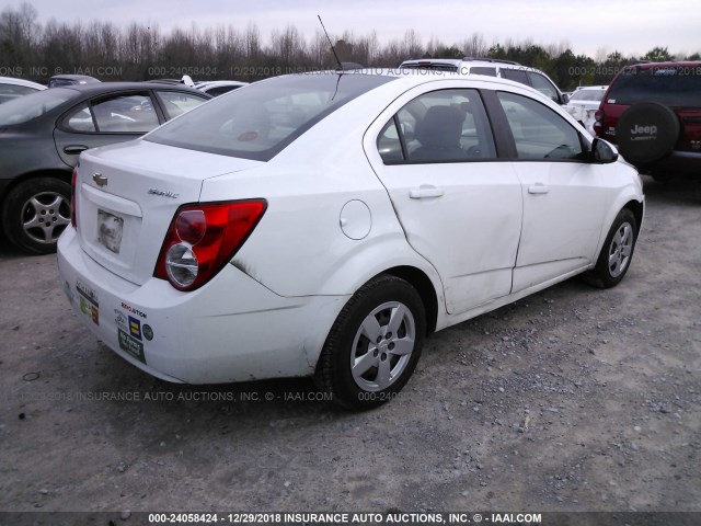 1G1JA5SH0F4148449 - 2015 CHEVROLET SONIC LS WHITE photo 4