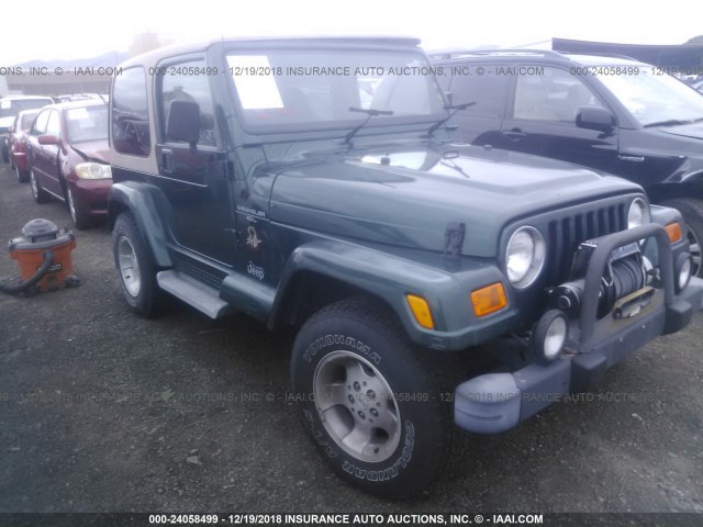 1J4FA59S01P301492 - 2001 JEEP WRANGLER / TJ SAHARA GREEN photo 1