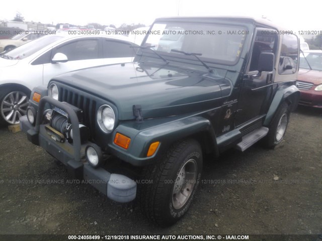 1J4FA59S01P301492 - 2001 JEEP WRANGLER / TJ SAHARA GREEN photo 2