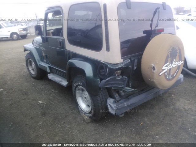 1J4FA59S01P301492 - 2001 JEEP WRANGLER / TJ SAHARA GREEN photo 3