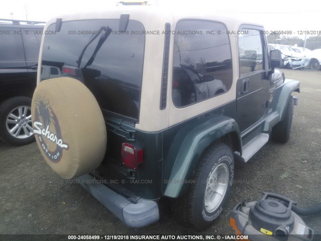 1J4FA59S01P301492 - 2001 JEEP WRANGLER / TJ SAHARA GREEN photo 4