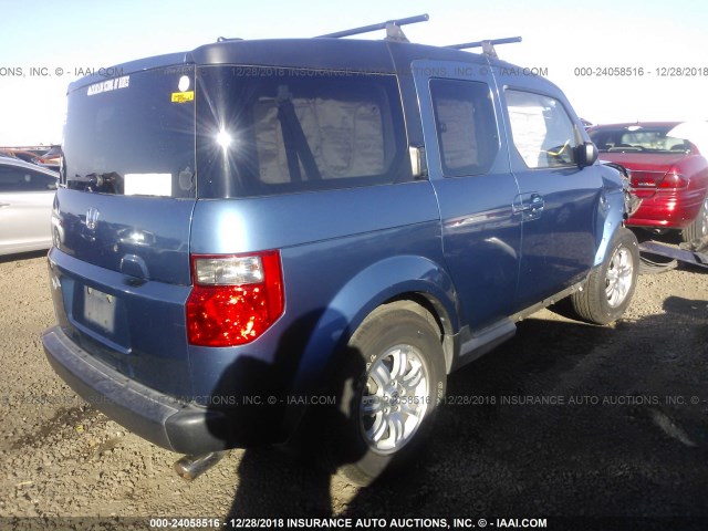 5J6YH277X7L001055 - 2007 HONDA ELEMENT EX BLUE photo 4