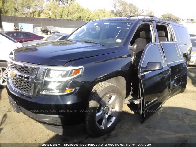 1GNSCJKC3FR255721 - 2015 CHEVROLET SUBURBAN C1500 LT BLACK photo 2