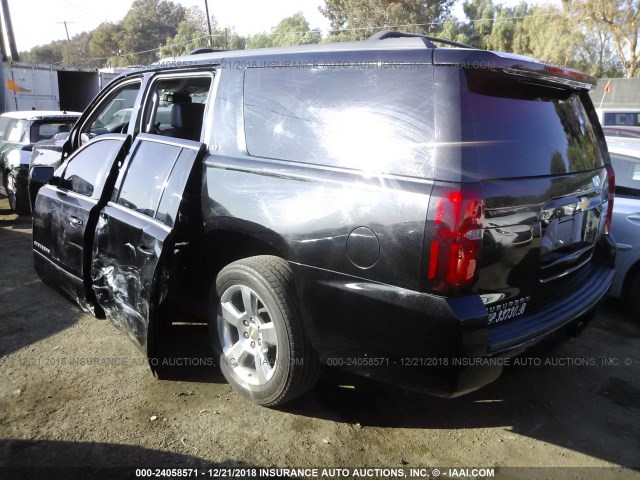 1GNSCJKC3FR255721 - 2015 CHEVROLET SUBURBAN C1500 LT BLACK photo 3