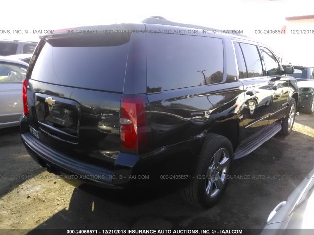 1GNSCJKC3FR255721 - 2015 CHEVROLET SUBURBAN C1500 LT BLACK photo 4