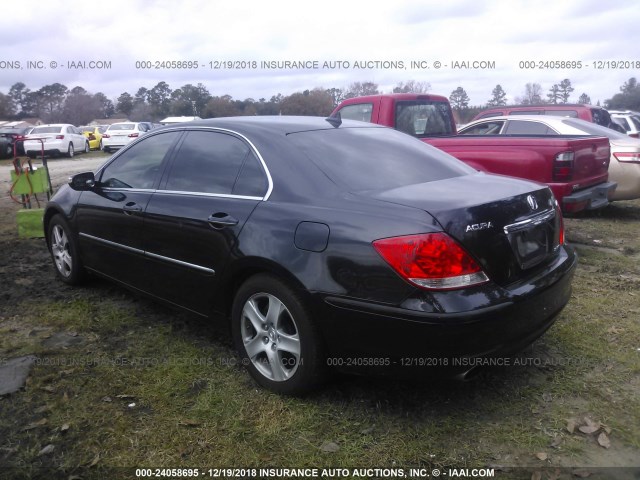 JH4KB16595C020862 - 2005 ACURA RL BLACK photo 3