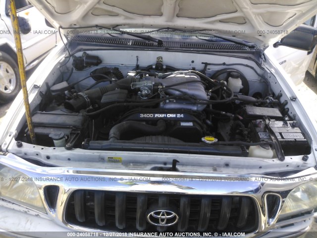 5TEGN92N82Z051598 - 2002 TOYOTA TACOMA DOUBLE CAB PRERUNNER WHITE photo 10