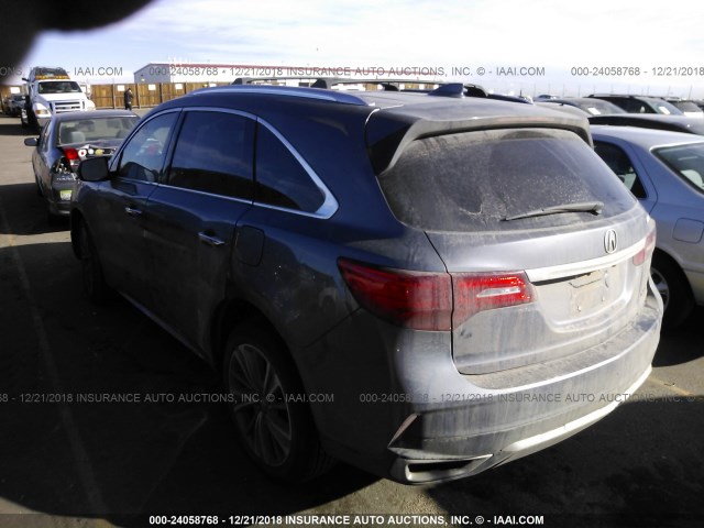 5J8YD4H57HL004394 - 2017 ACURA MDX TECHNOLOGY GRAY photo 3