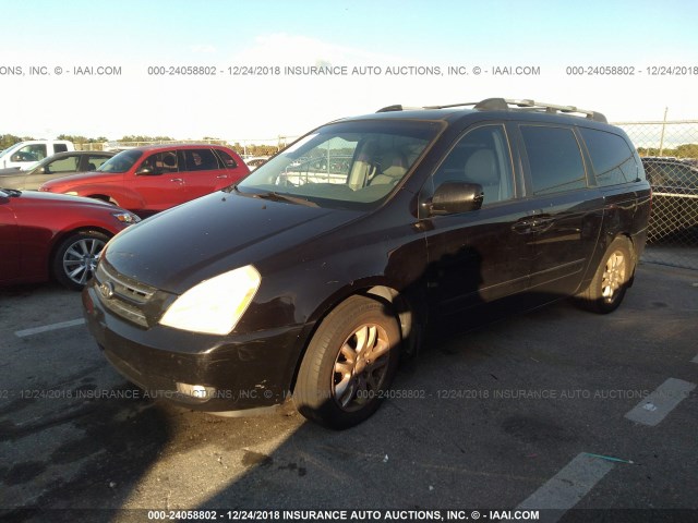 KNDMB233X76162996 - 2007 KIA SEDONA EX/LX BLACK photo 2