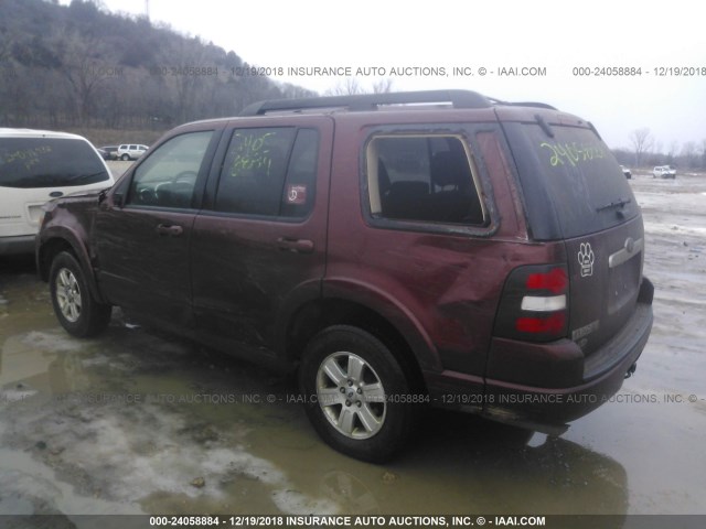 1FMEU7DE8AUA37652 - 2010 FORD EXPLORER XLT MAROON photo 3