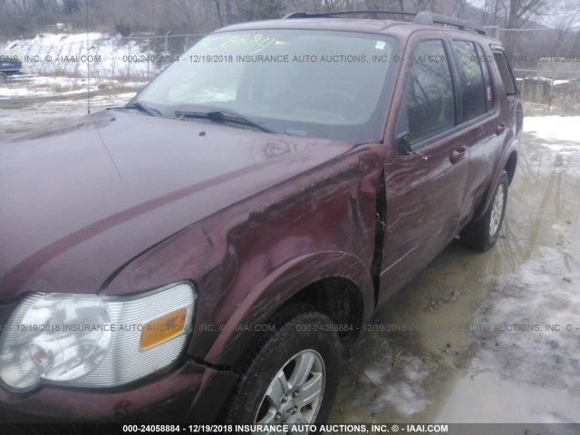 1FMEU7DE8AUA37652 - 2010 FORD EXPLORER XLT MAROON photo 6