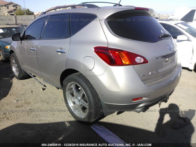 JN8AZ18U89W010474 - 2009 NISSAN MURANO S/SL GOLD photo 3