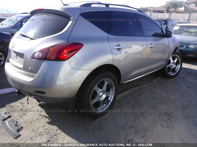 JN8AZ18U89W010474 - 2009 NISSAN MURANO S/SL GOLD photo 4