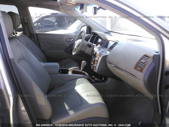 JN8AZ18U89W010474 - 2009 NISSAN MURANO S/SL GOLD photo 5