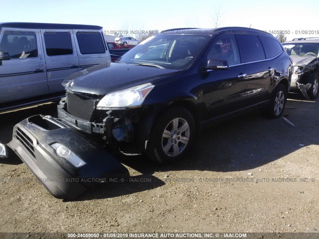 1GNKVJED6BJ168211 - 2011 CHEVROLET TRAVERSE LT BLACK photo 2